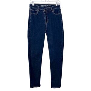 American Eagle Strech Mom Jean crossover waist dark wash jeans women’s 4 Long